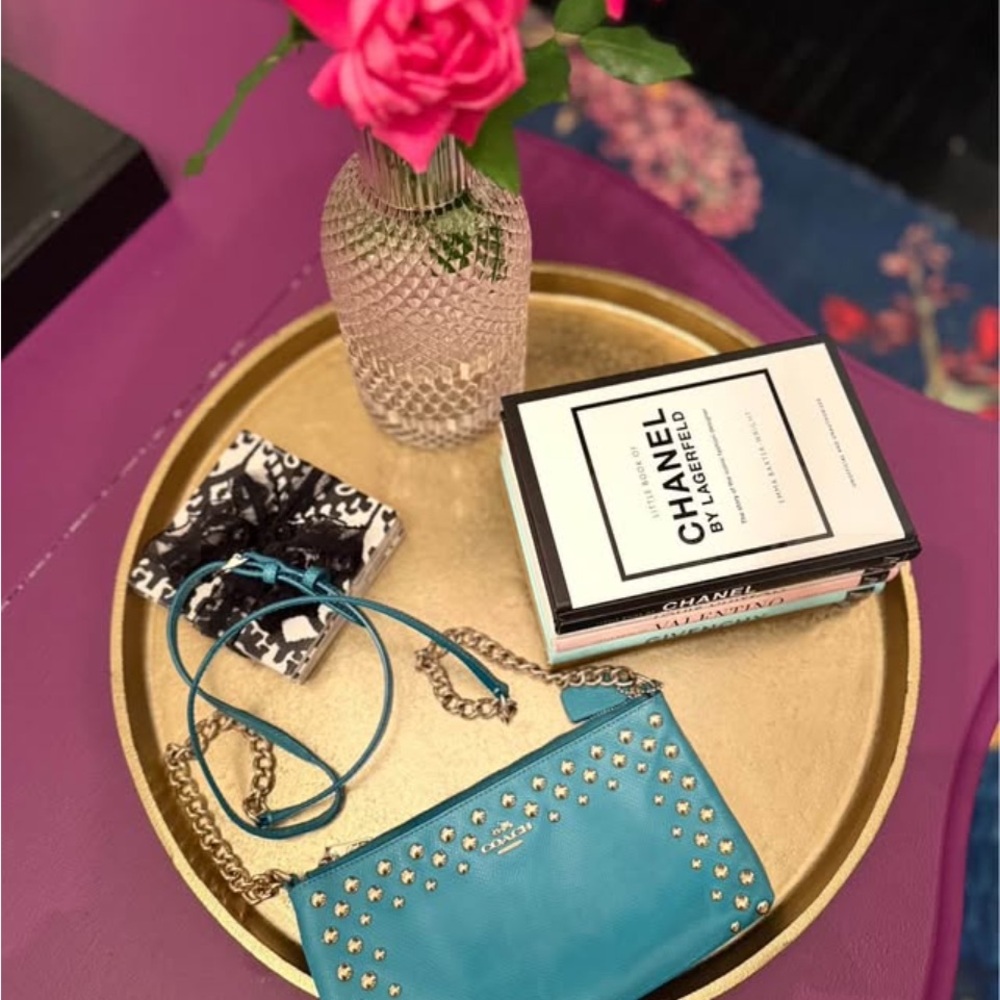 Coach Blue Studded Clutch-Purse